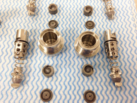 o-ring discs and check valves for spray drying nozzles